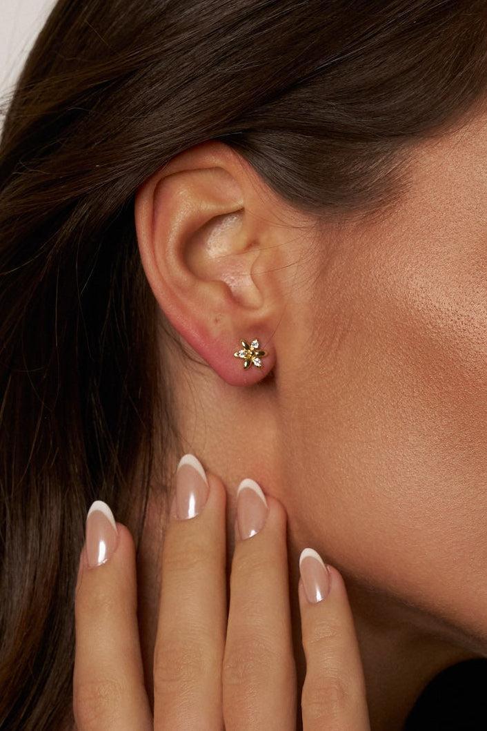 Blossom Shine Moissanite Stud Earrings