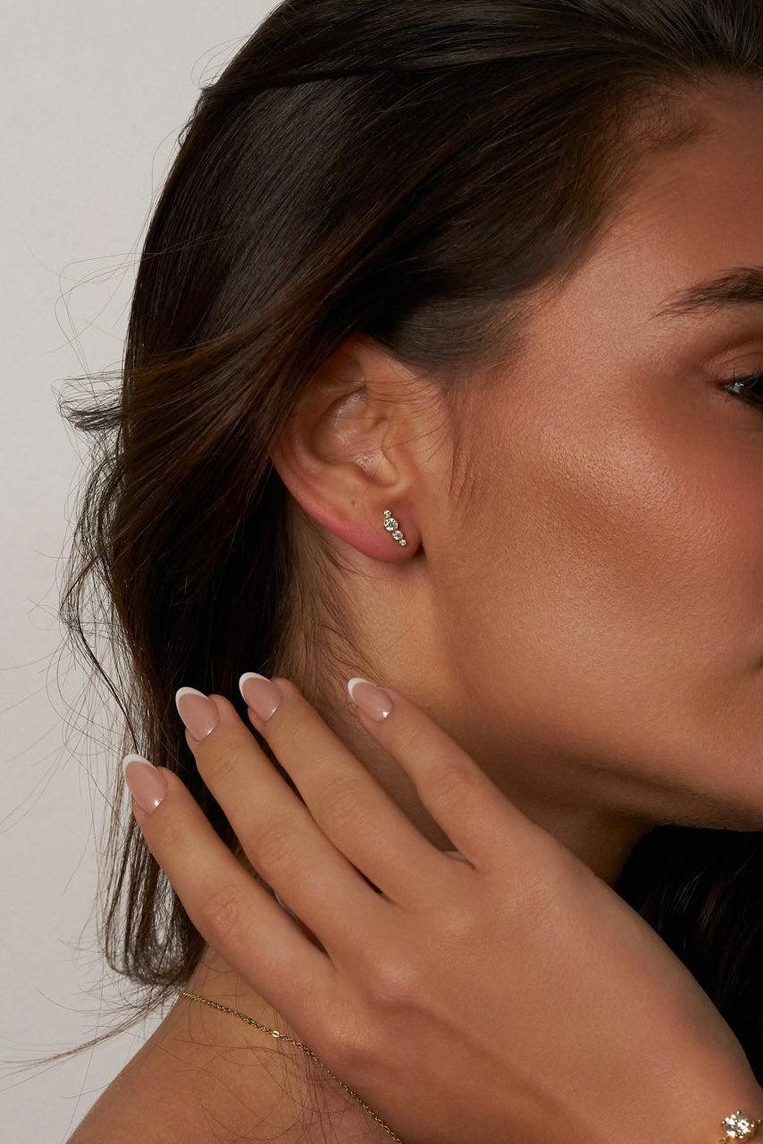 Cascade Moissanite Stud Earrings