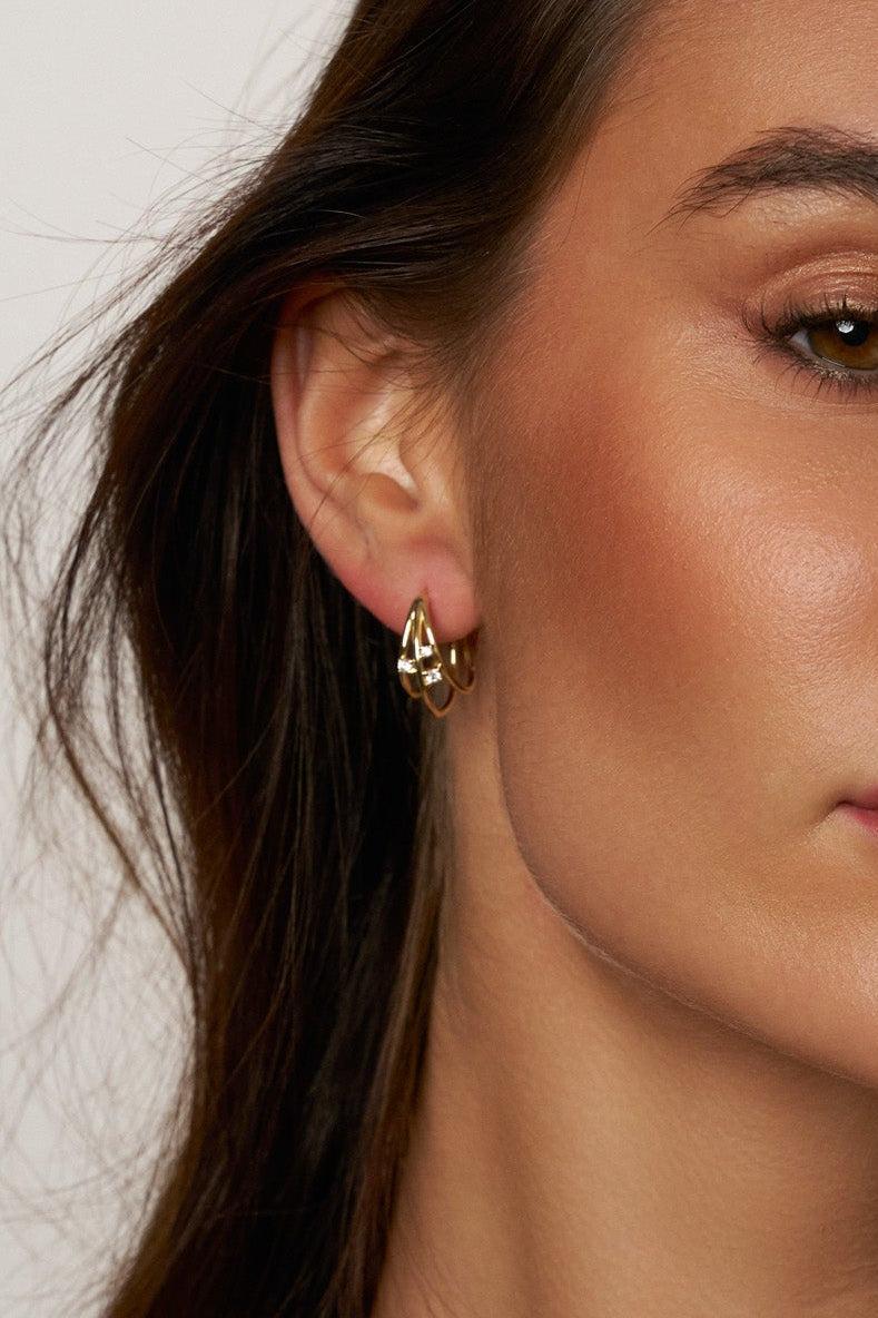 Celeste Moissanite Crossover Hoops